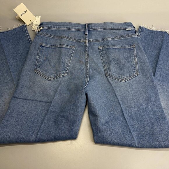 MOTHER Women's The Kick It Ankle Jeans Size 31 – "Can You Dig It" Blue, Frayed H - Picture 8 of 12
